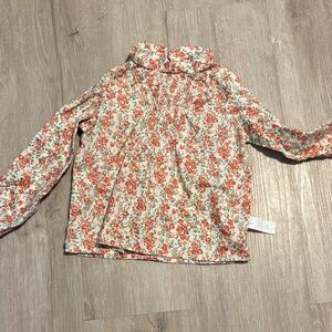 Floral Kids Shirt - Red and Green